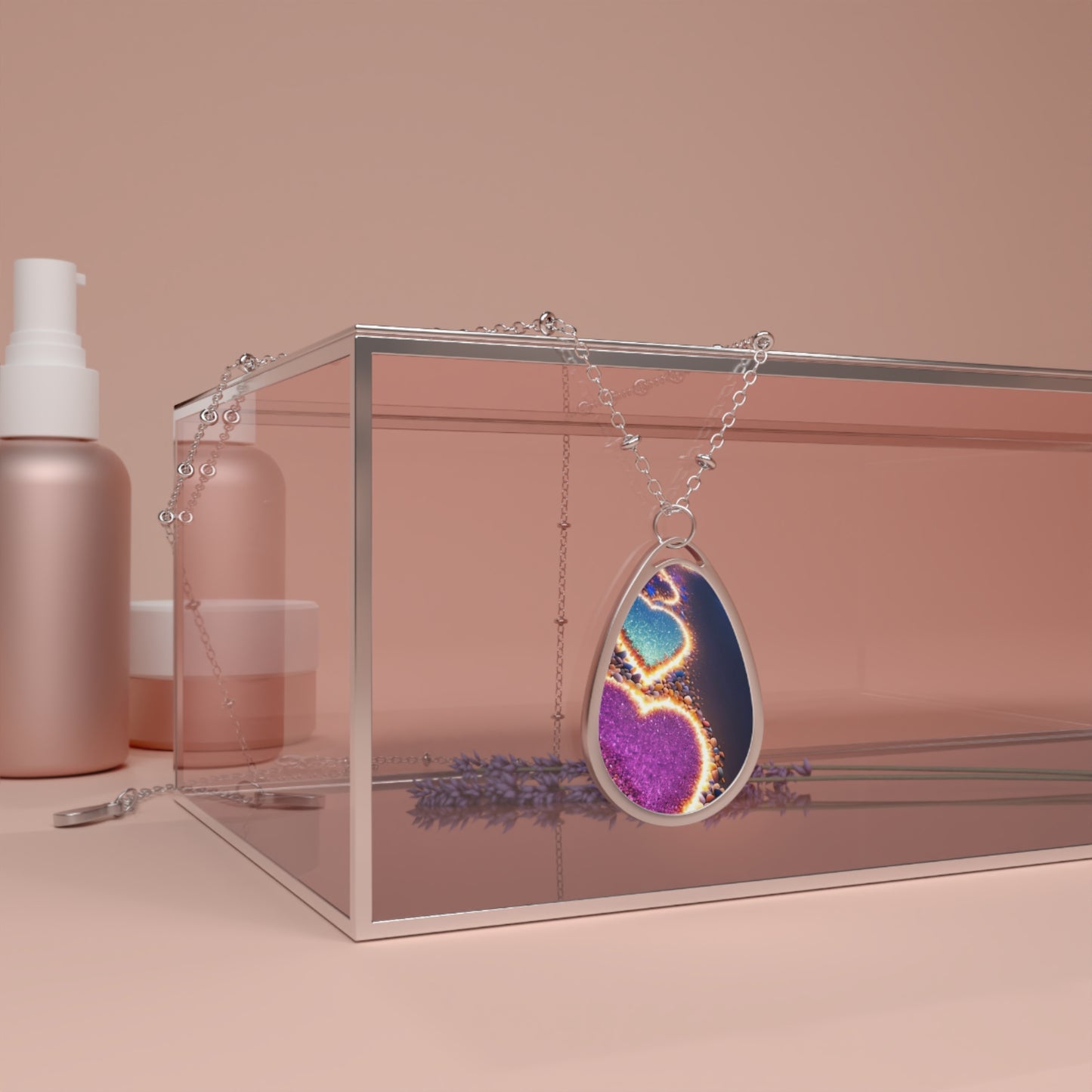 Colorful Heart Oval Necklace - Unique Statement Jewelry for Love & Friendship