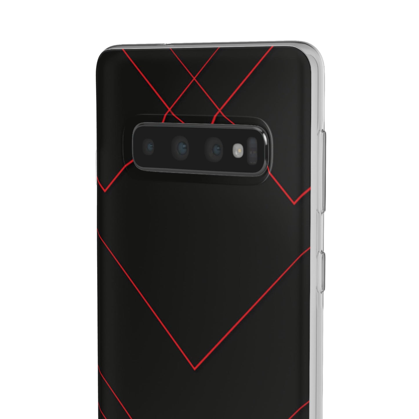Sleek Red Geometric Flexi Case for Smartphones