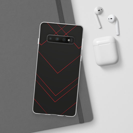 Sleek Red Geometric Flexi Case for Smartphones