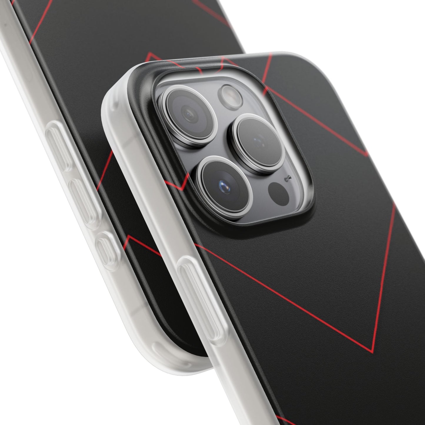 Sleek Red Geometric Flexi Case for Smartphones