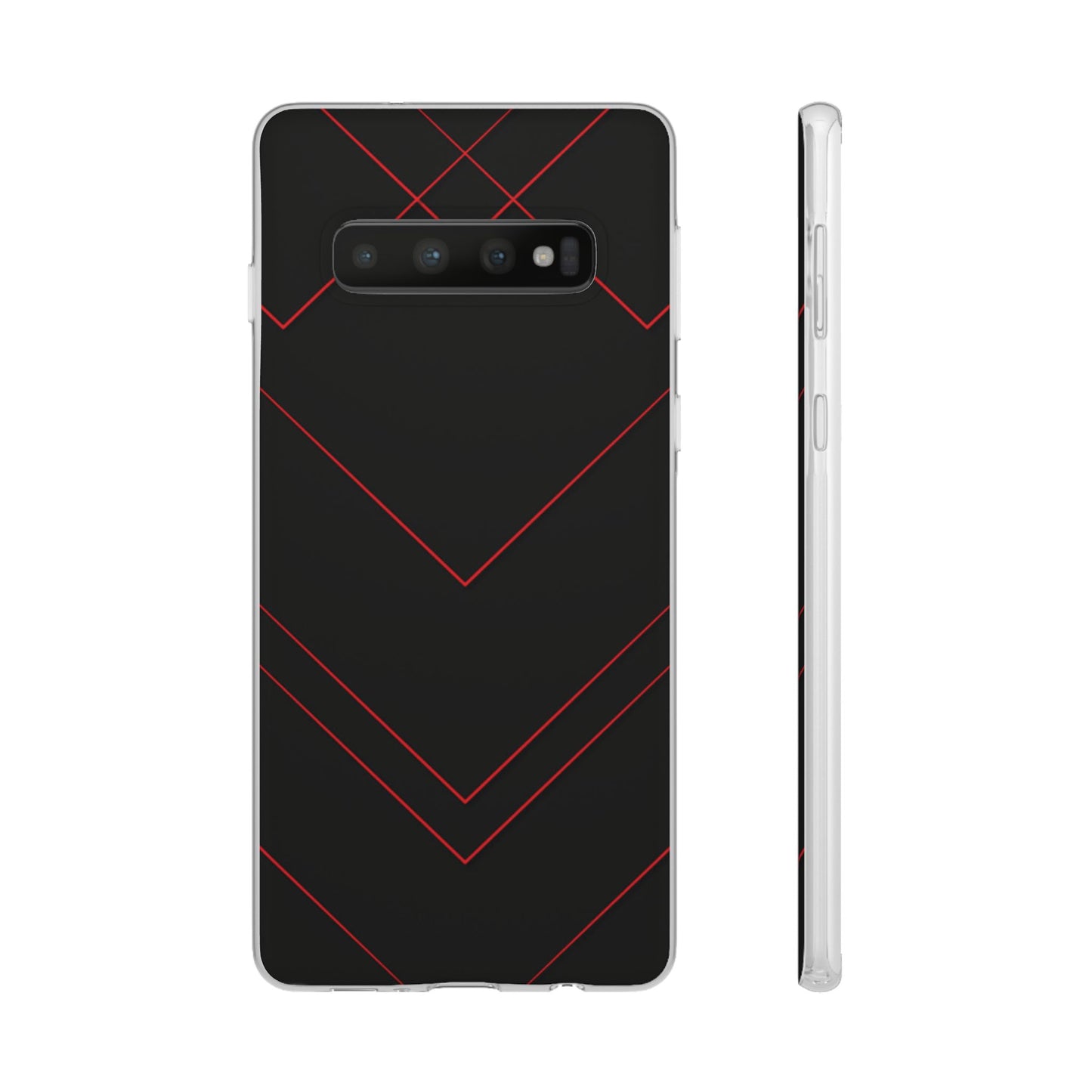 Sleek Red Geometric Flexi Case for Smartphones