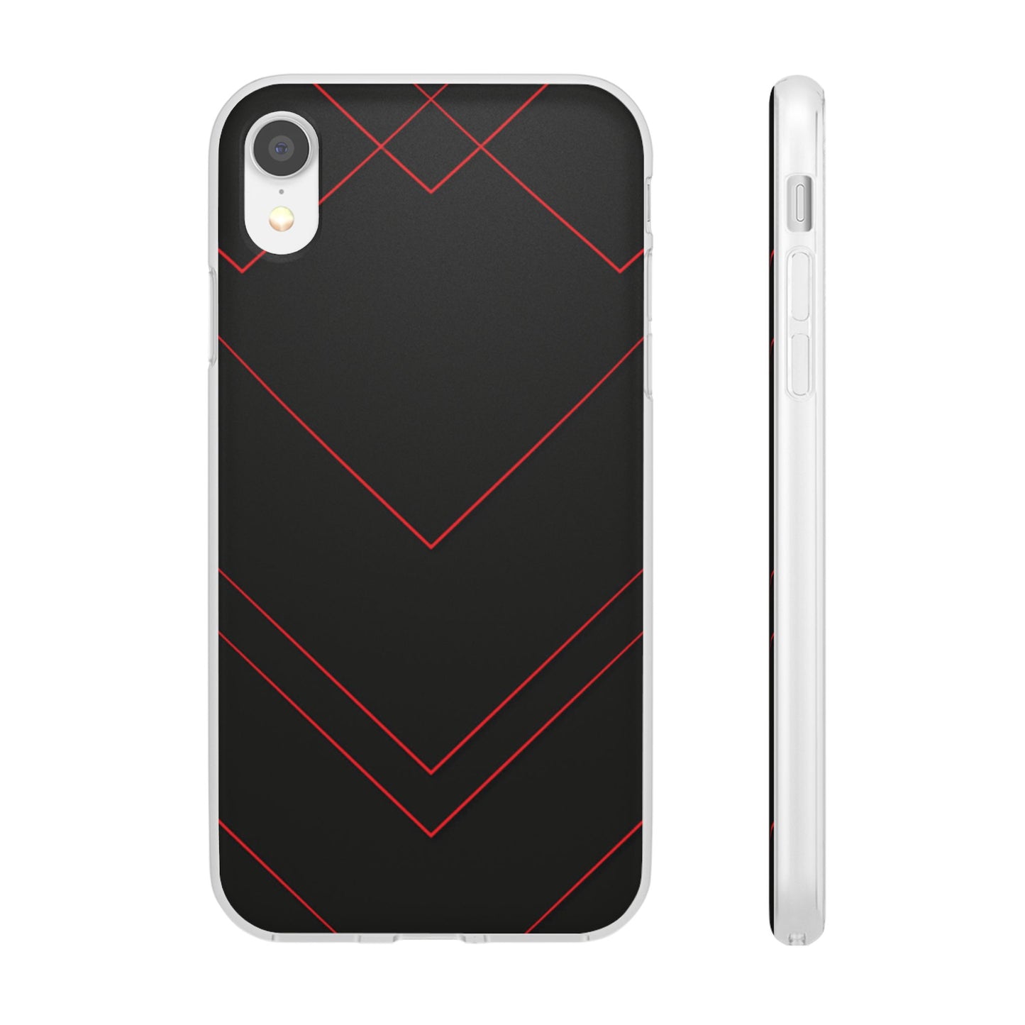 Sleek Red Geometric Flexi Case for Smartphones