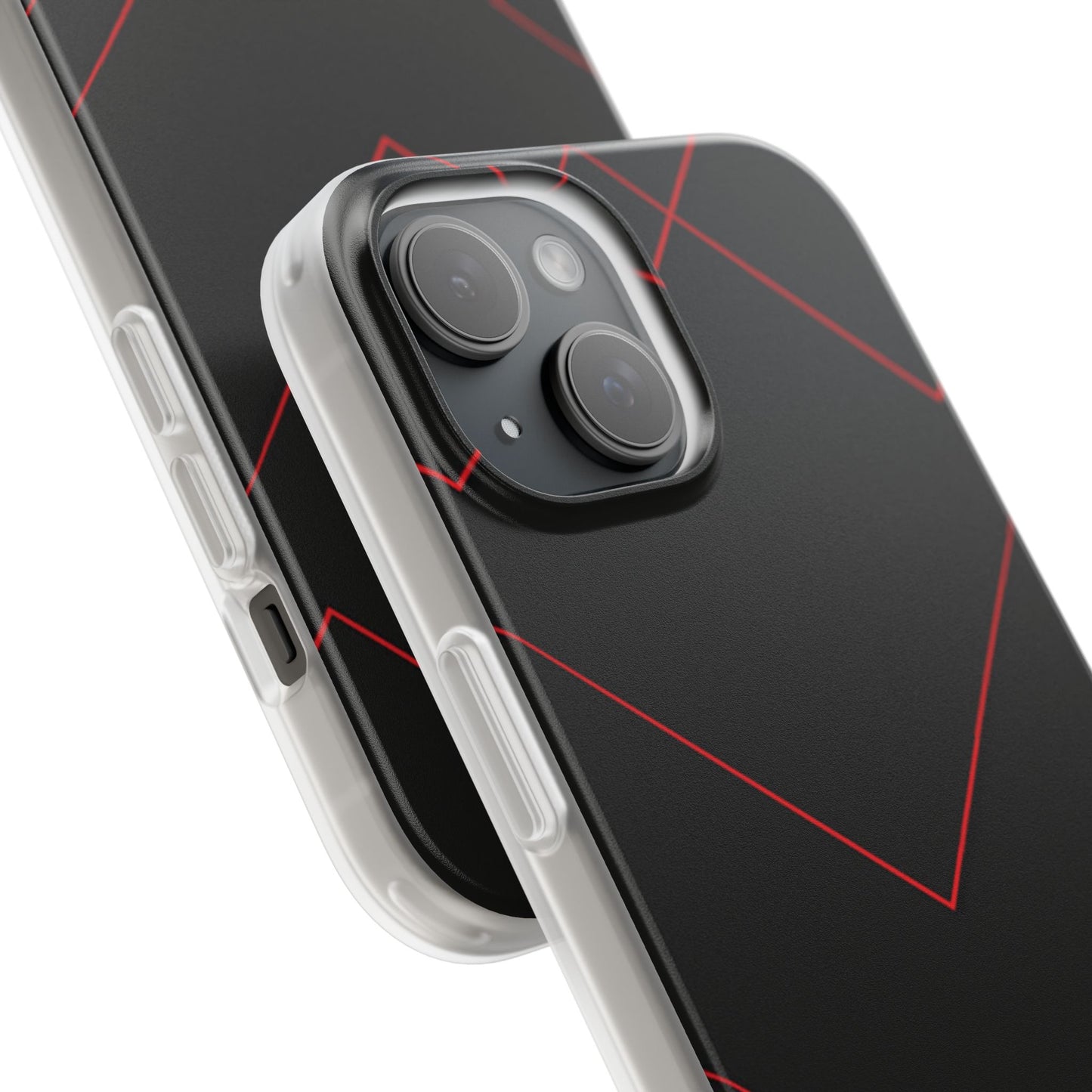 Sleek Red Geometric Flexi Case for Smartphones
